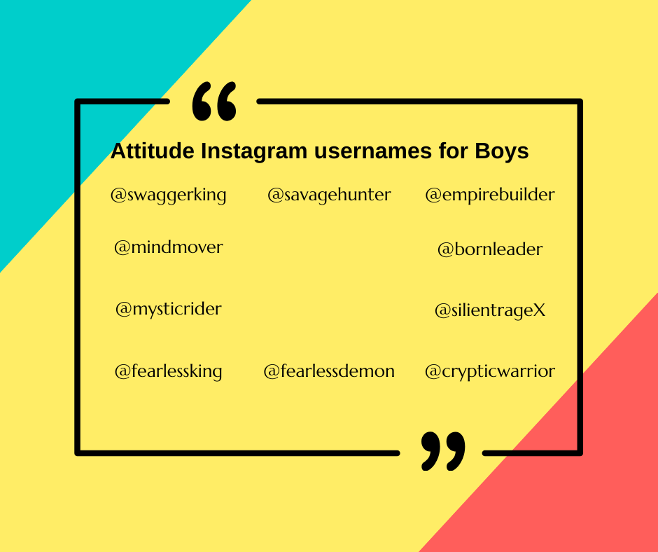 Attitude Username for Instagram for Boys